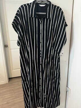 Nine West Women's Plus Striped Dress NWT